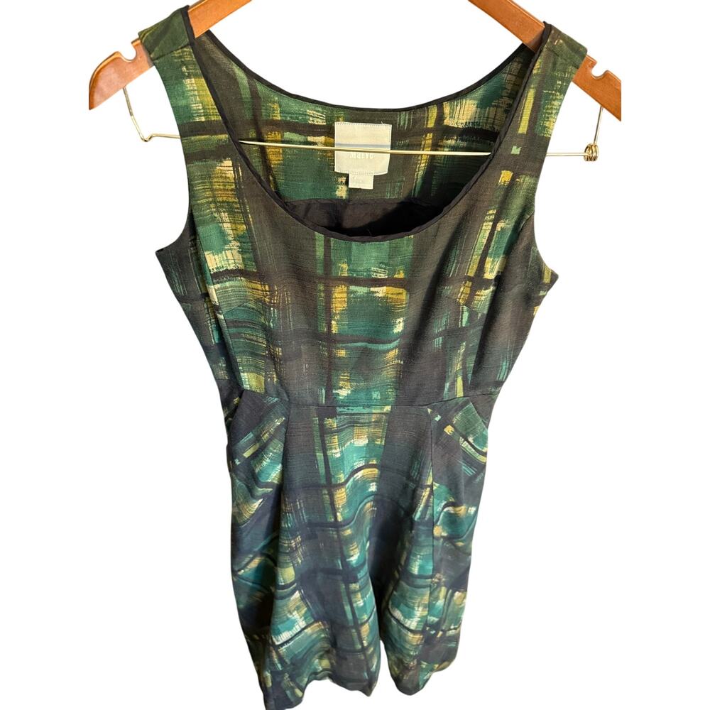 Anthropologie Maeve Painted Plaid Dress